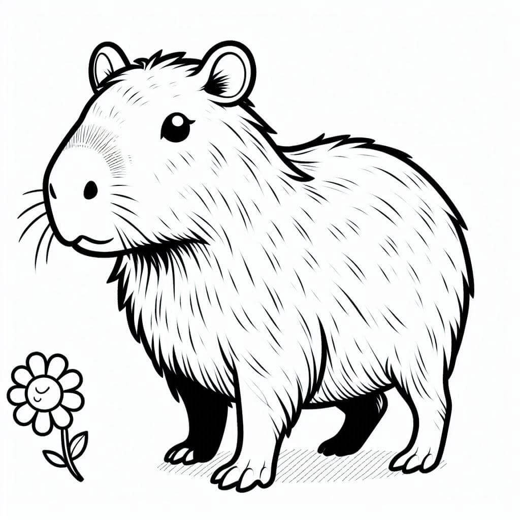 Desenho de Capivara para imprimir