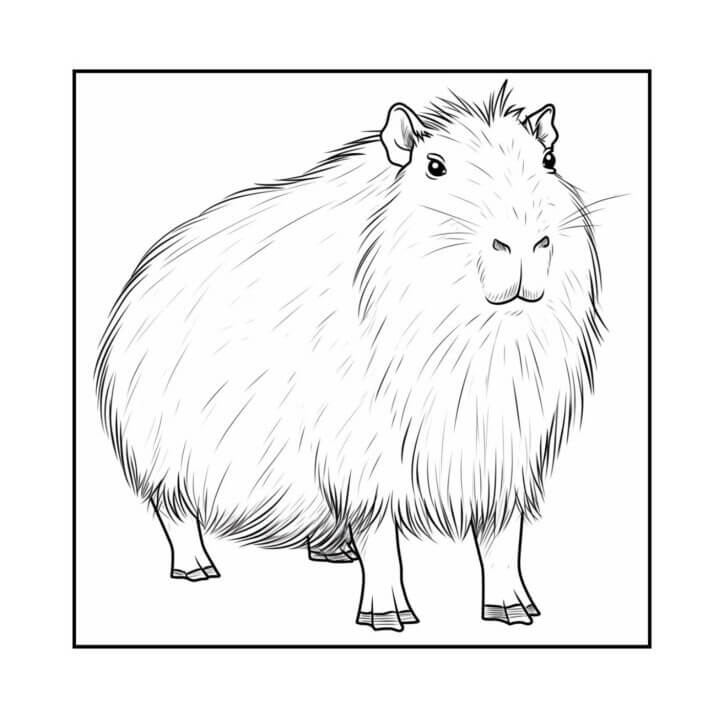 Desenho de Capivara para imprimir