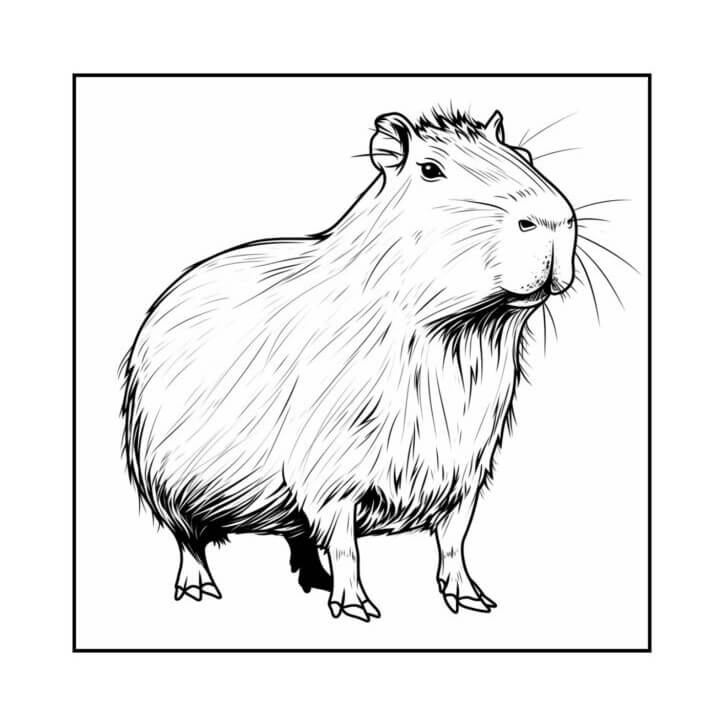 Desenho de Capivara para imprimir