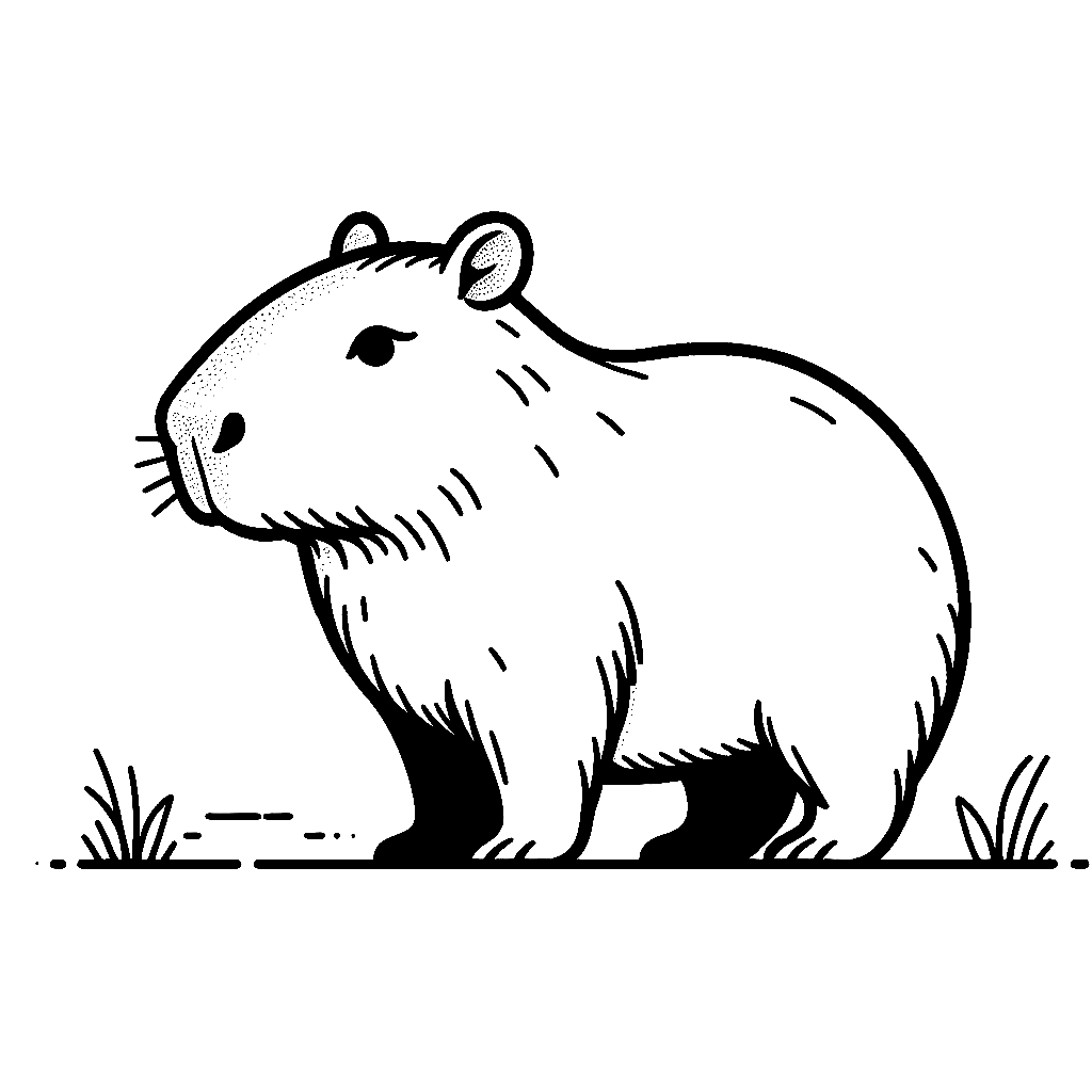 Desenho de Capivara para imprimir
