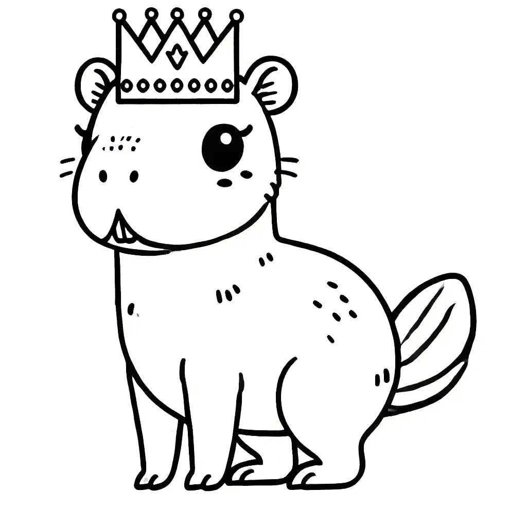 Desenho de Capivara para imprimir