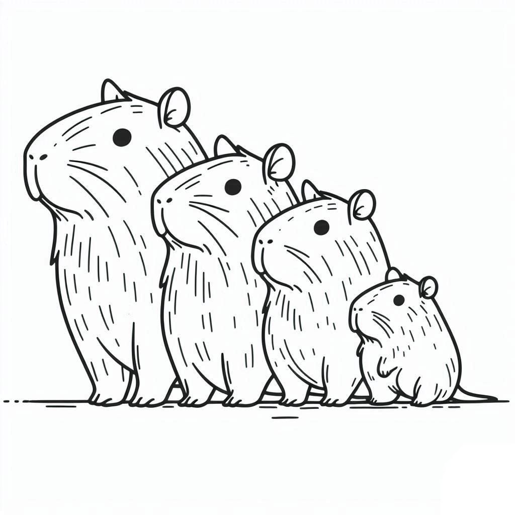 Desenho de Capivara para imprimir