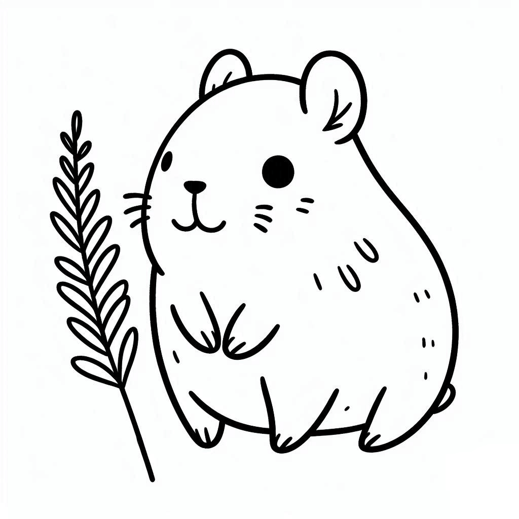 Desenho de Capivara para imprimir