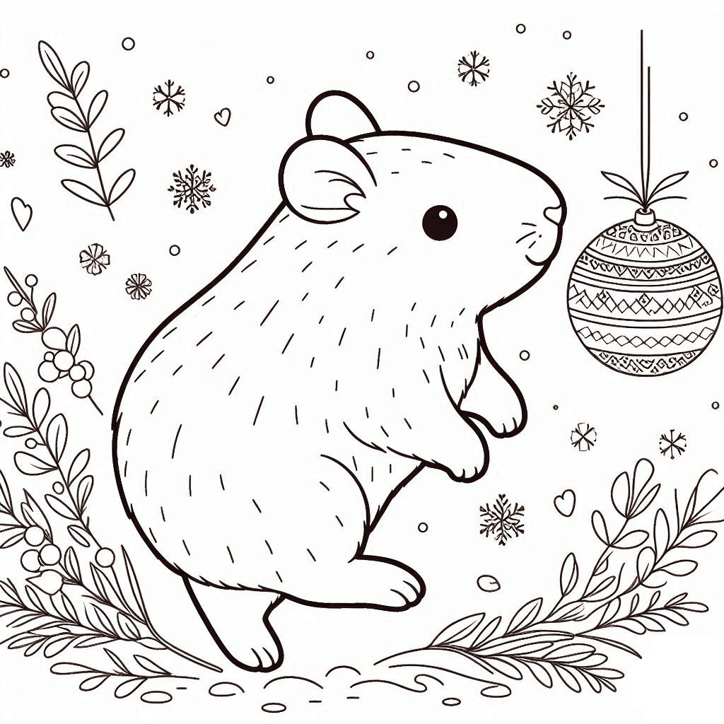 Desenho de Capivara para imprimir