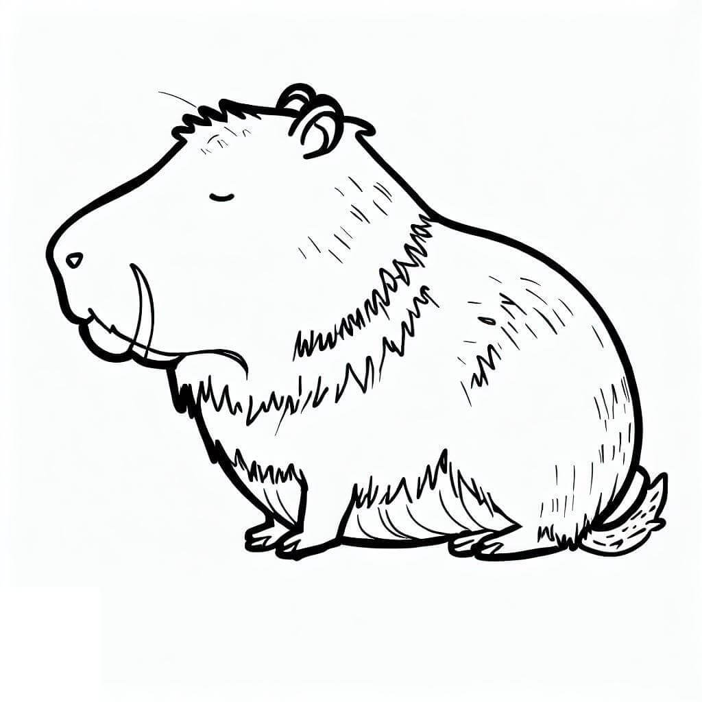 Desenho de Capivara para imprimir