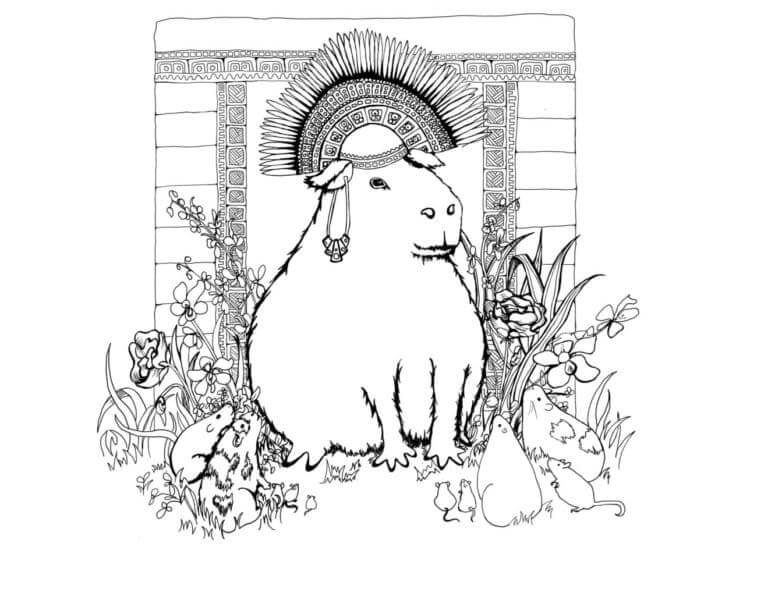 Desenho de Capivara para imprimir