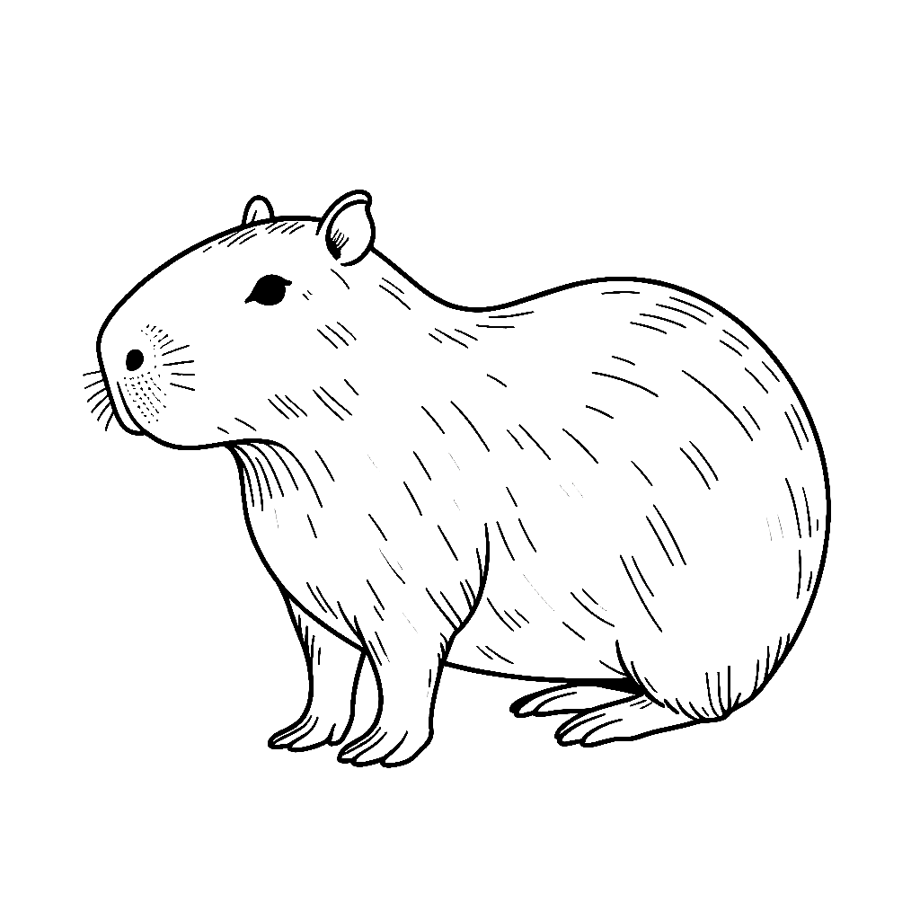 Desenho de Capivara para imprimir