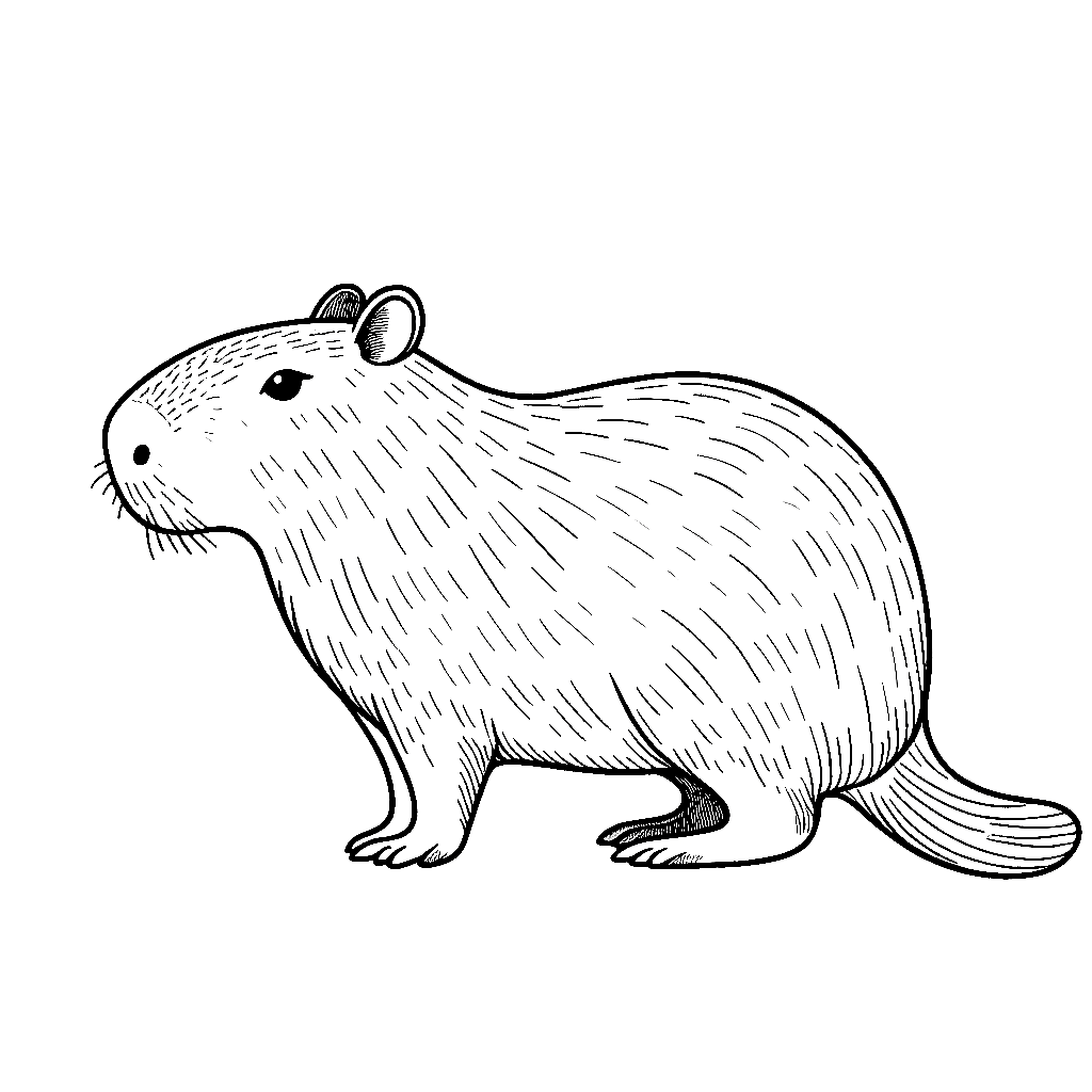 Desenho de Capivara para imprimir
