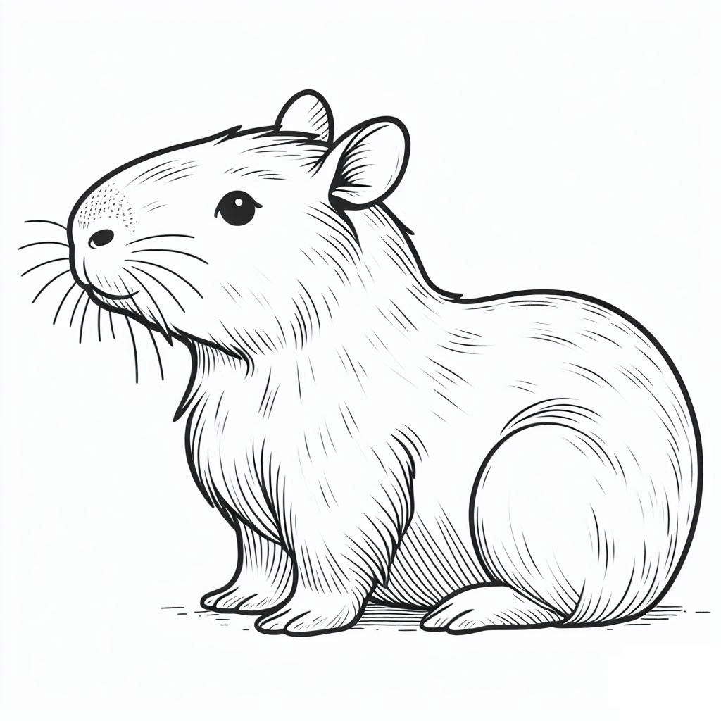 Desenho de Capivara para imprimir