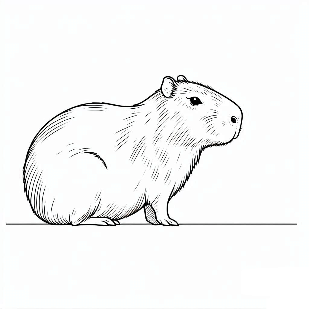 Desenho de Capivara para imprimir