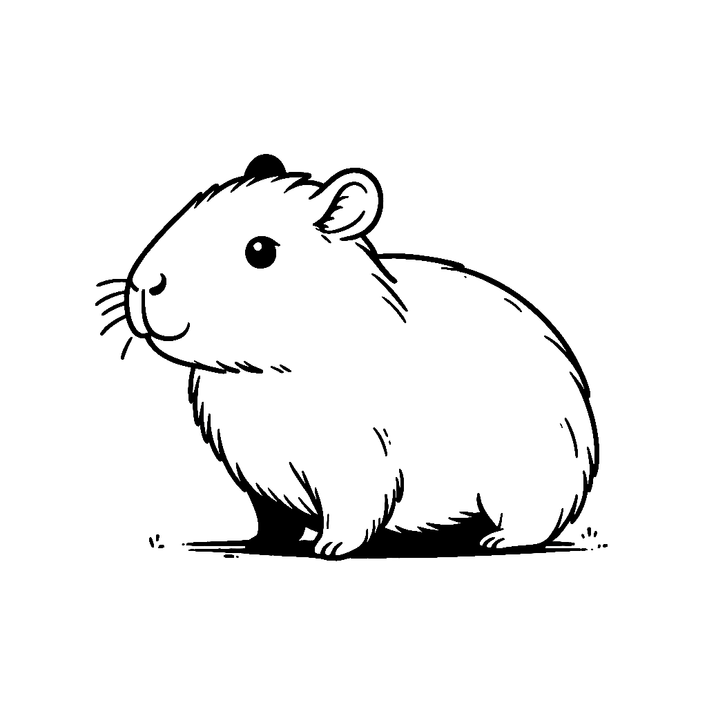 Desenho de Capivara para imprimir