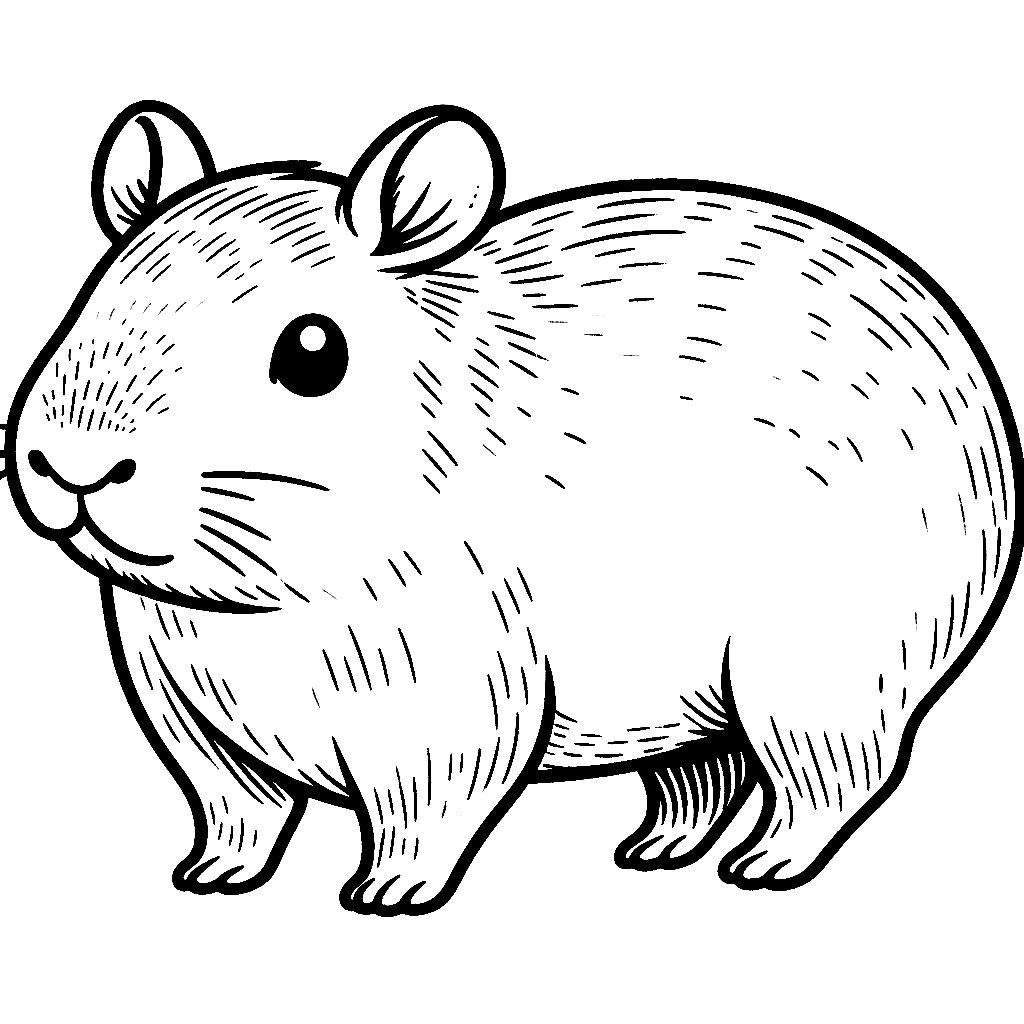 Desenho de Capivara para imprimir