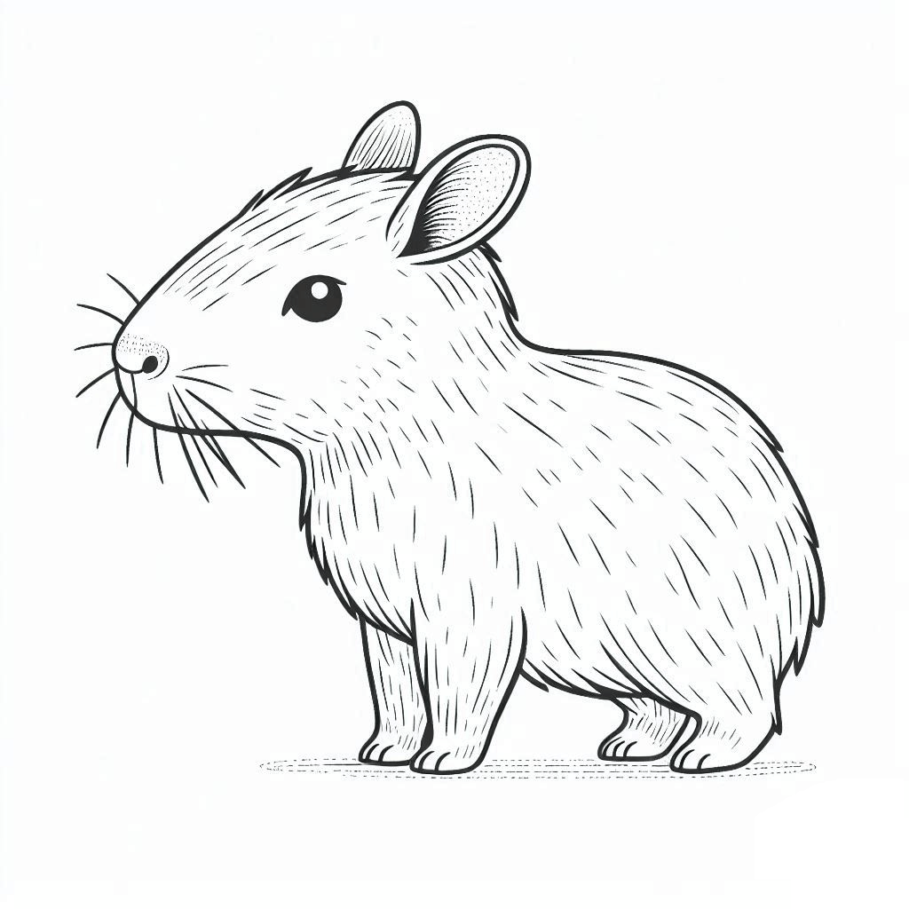 Desenho de Capivara para imprimir