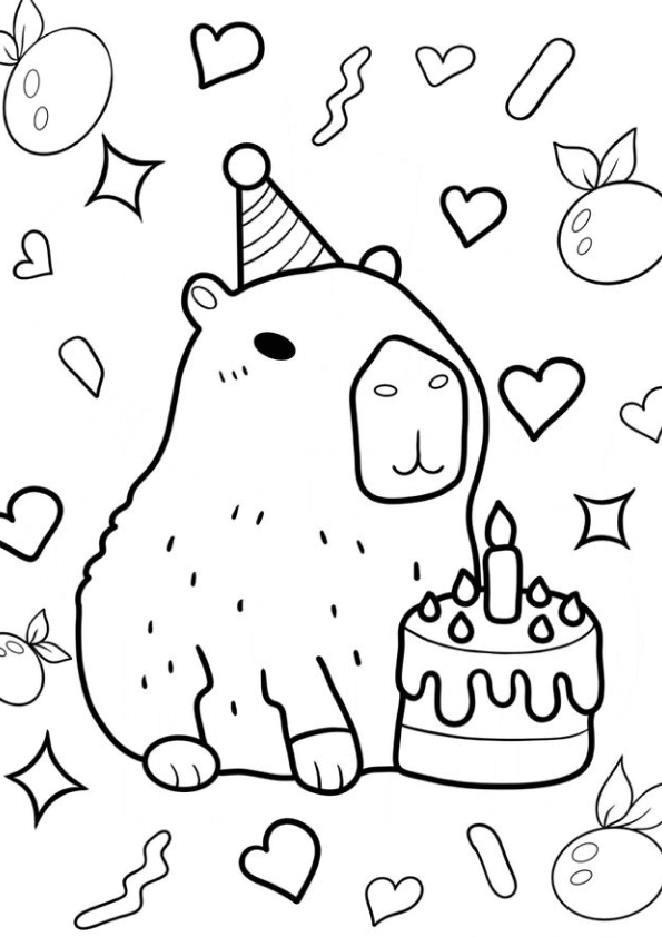 Desenho de Capivara para imprimir