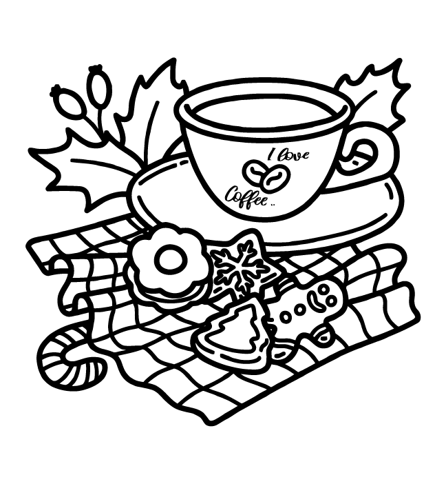 Desenho de Cozy Girl Christmas (Natal) para imprimir