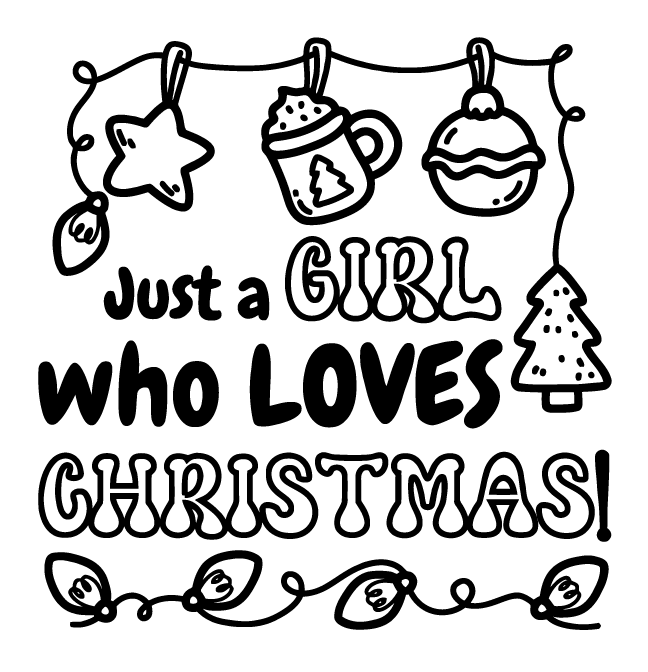 Desenho de Cozy Girl Christmas (Natal) para imprimir