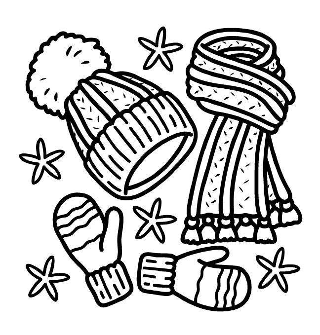 Desenho de Cozy Girl Christmas (Natal) para imprimir