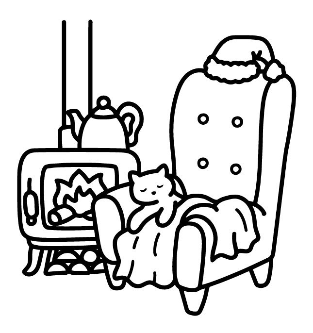 Desenho de Cozy Girl Christmas (Natal) para imprimir