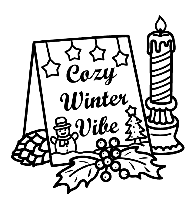 Desenho de Cozy Girl Christmas (Natal) para imprimir