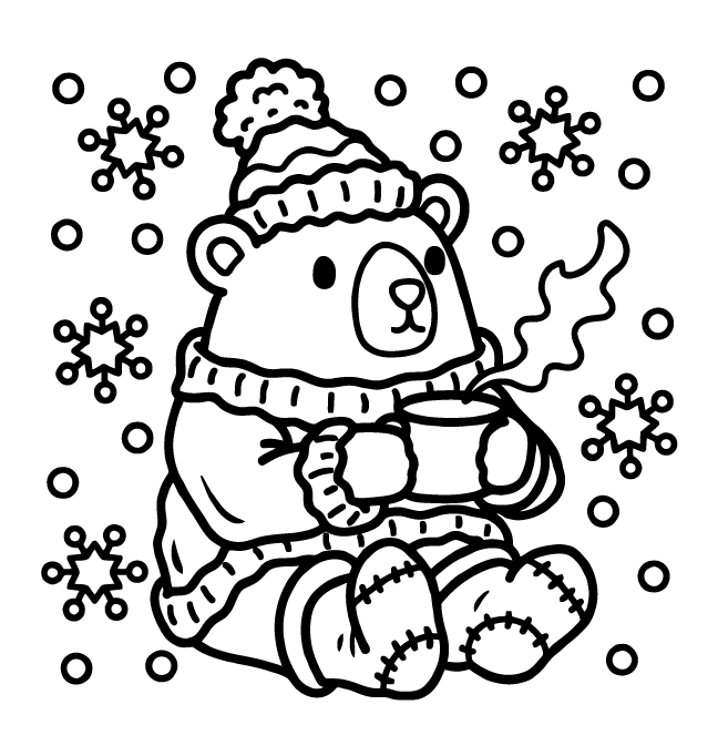 Desenho de Cozy Girl Christmas (Natal) para imprimir