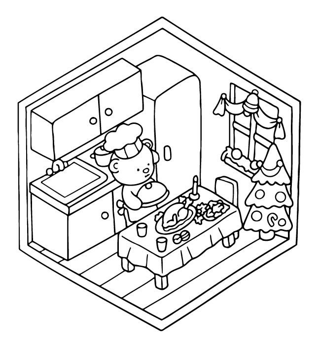 Desenho de Cute ‘n’ Cozy Christmas (Natal) para imprimir