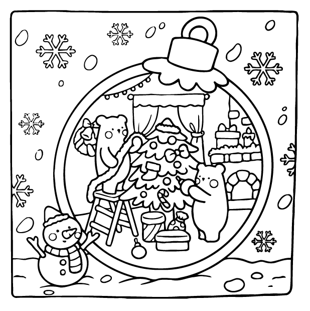 Desenho de Cute ‘n’ Cozy Christmas (Natal) para imprimir