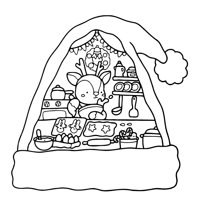 Desenho de Cute ‘n’ Cozy Christmas (Natal) para imprimir