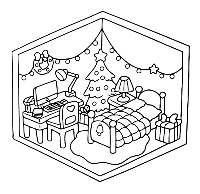 Desenho de Cute ‘n’ Cozy Christmas (Natal) para imprimir