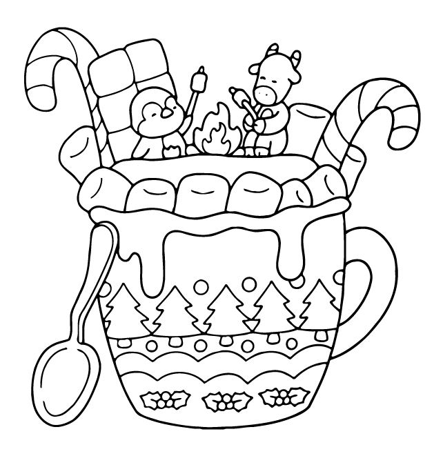 Desenho de Cute ‘n’ Cozy Christmas (Natal) para imprimir
