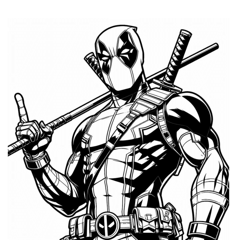 Desenho de Deadpool para imprimir