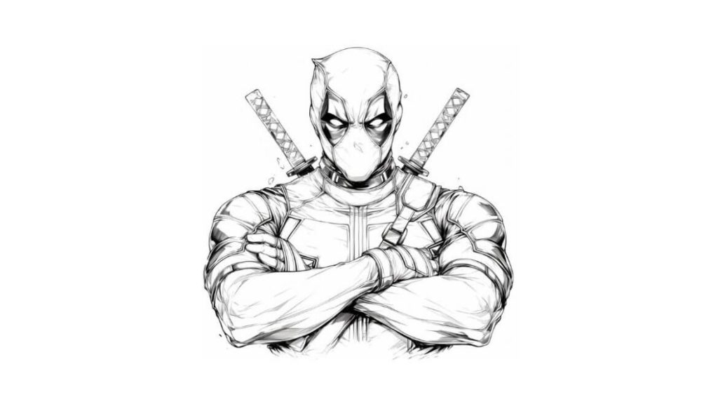 Desenho de Deadpool para imprimir