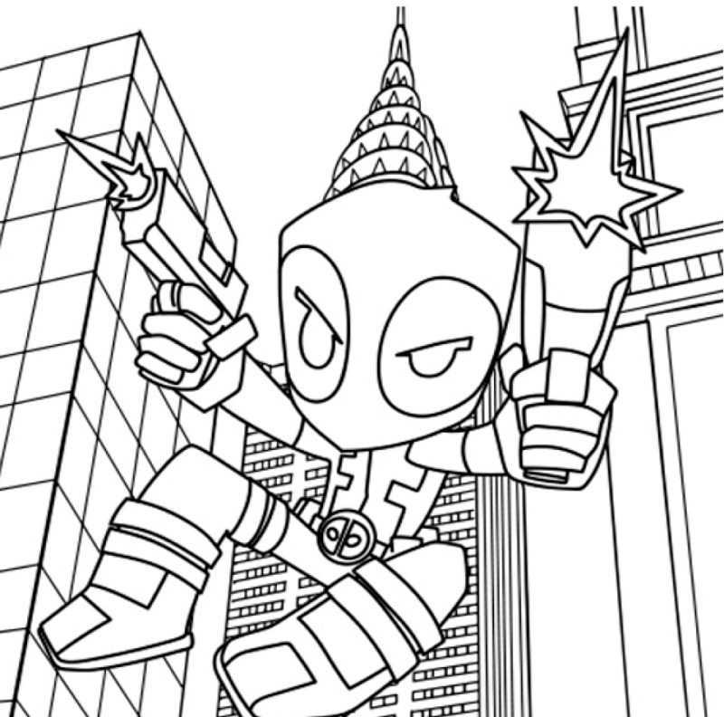 Desenho de Deadpool para imprimir