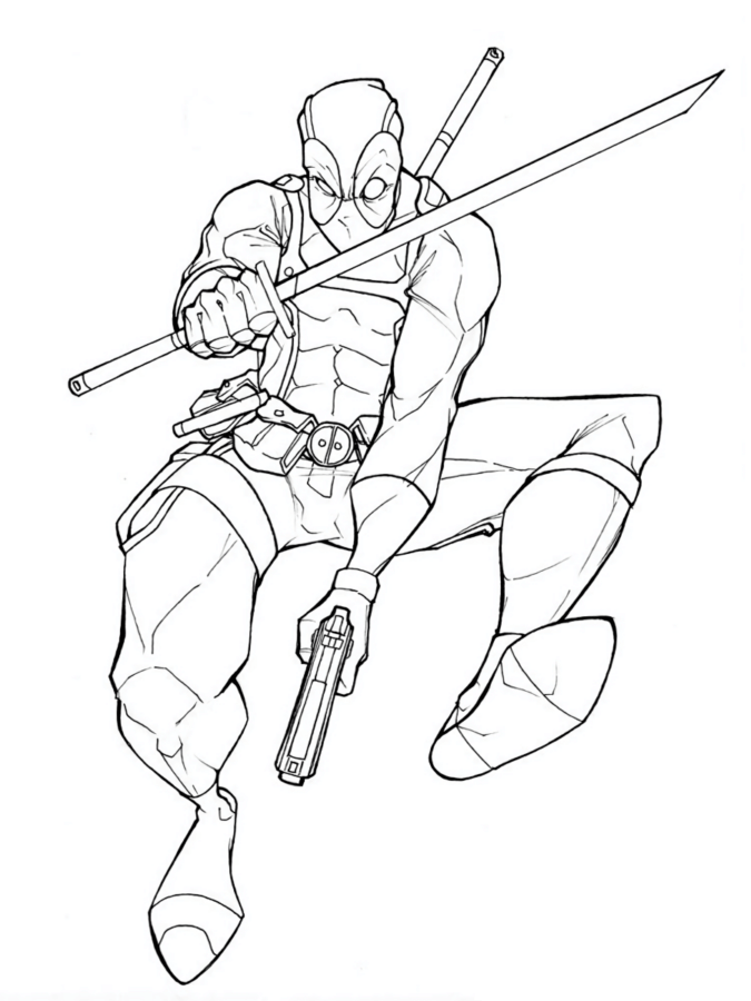 Desenho de Deadpool para imprimir