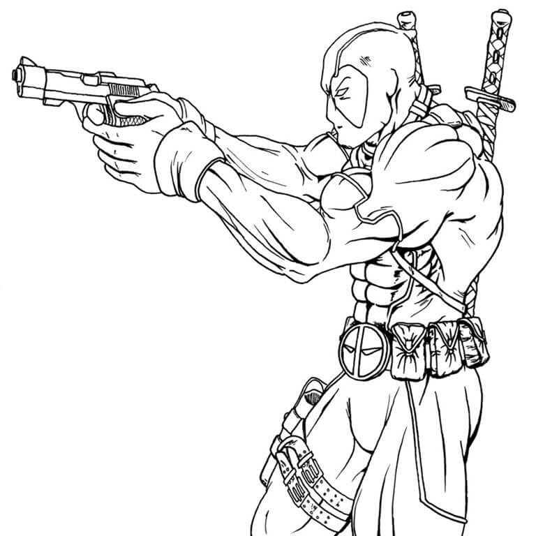 Desenho de Deadpool para imprimir