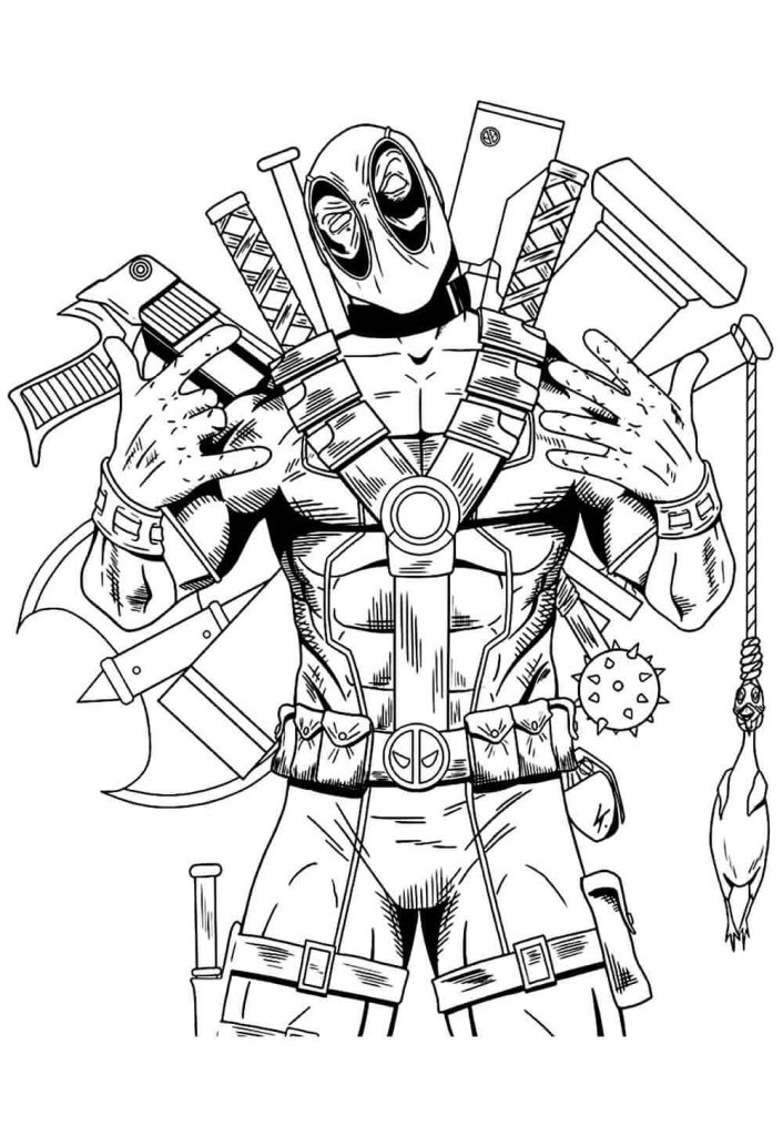 Desenho de Deadpool para imprimir