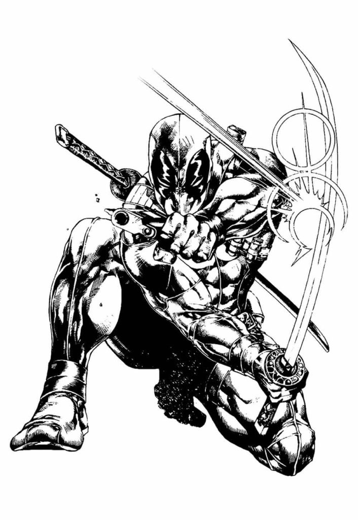 Desenho de Deadpool para imprimir