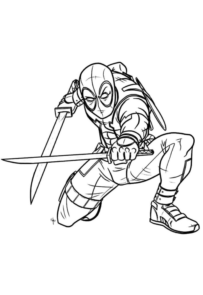 Desenho de Deadpool para imprimir