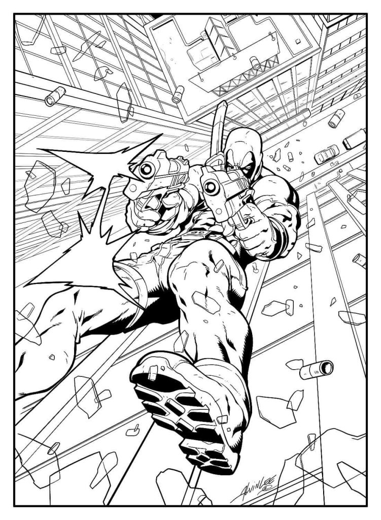 Desenho de Deadpool para imprimir