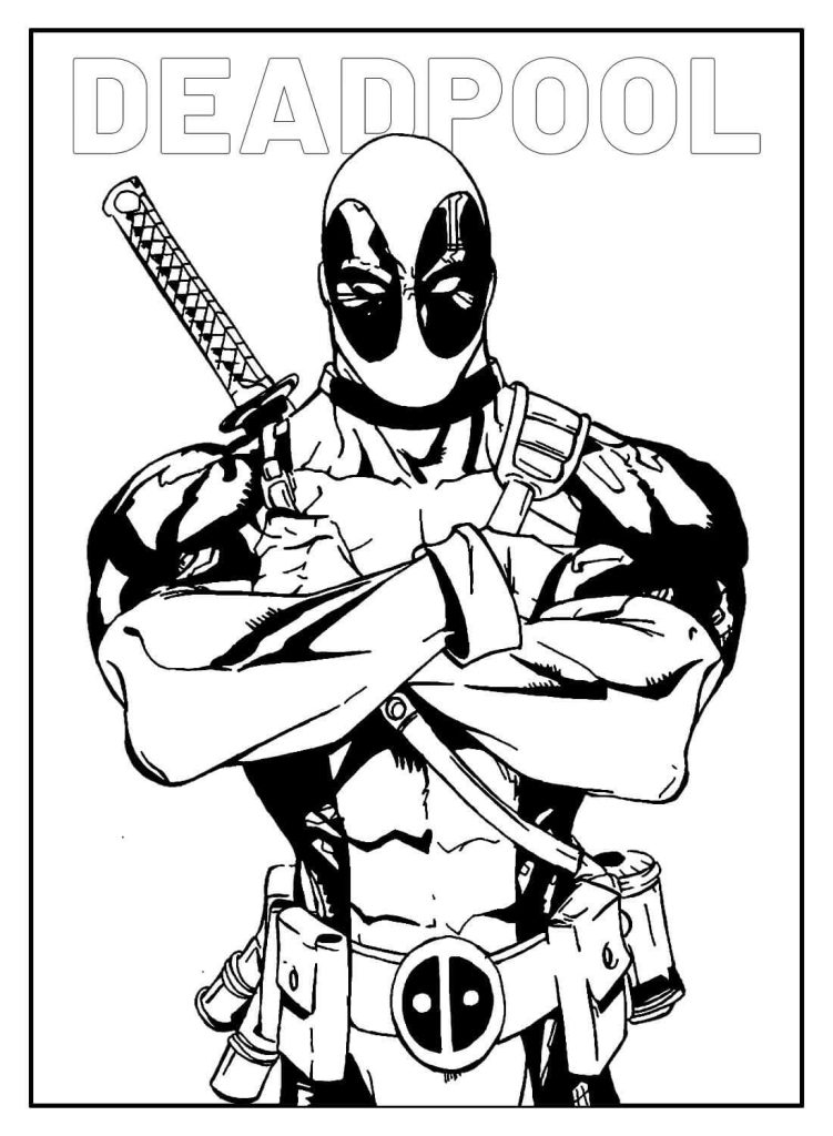 Desenho de Deadpool para imprimir