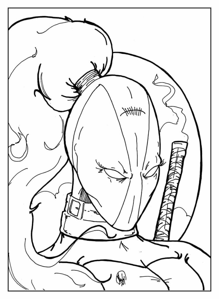 Desenho de Deadpool para imprimir