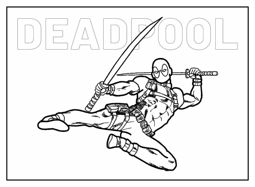 Desenho de Deadpool para imprimir