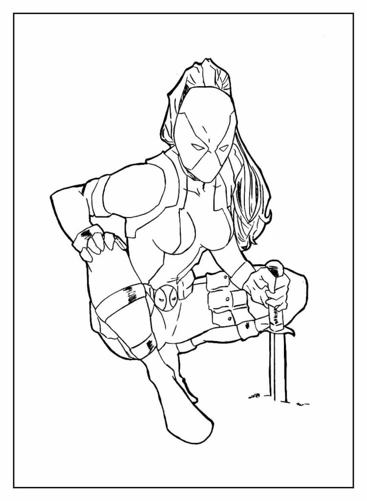 Desenho de Deadpool para imprimir