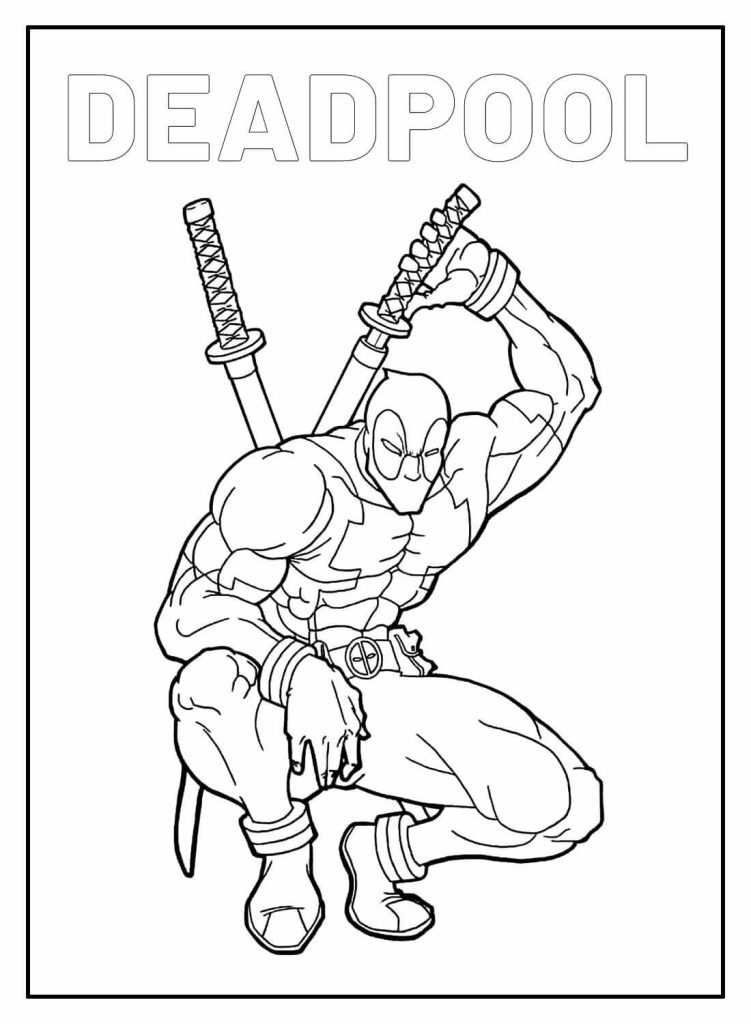 Desenho de Deadpool para imprimir