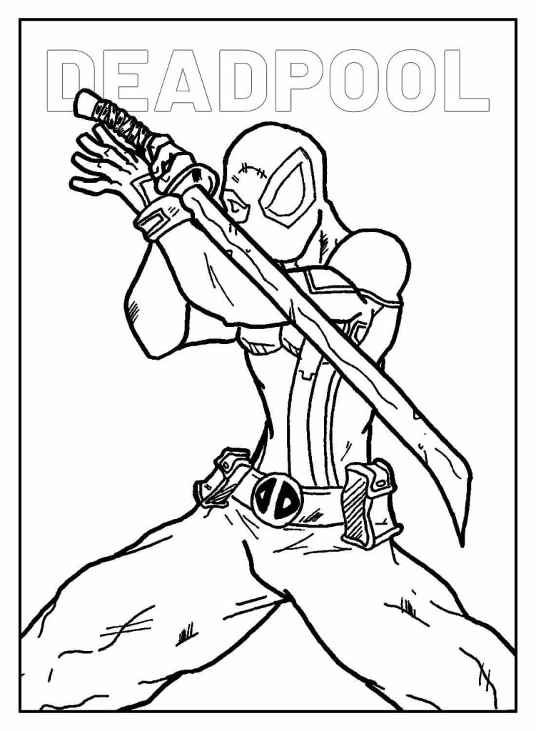 Desenho de Deadpool para imprimir