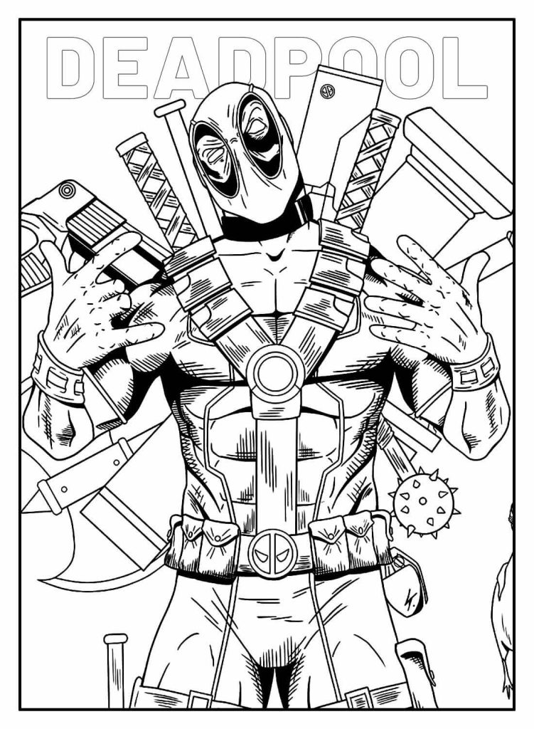 Desenho de Deadpool para imprimir
