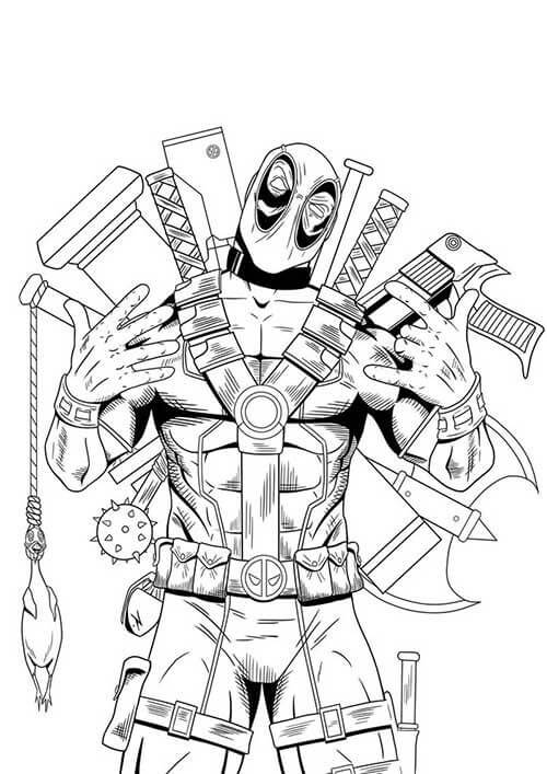 Desenho de Deadpool para imprimir