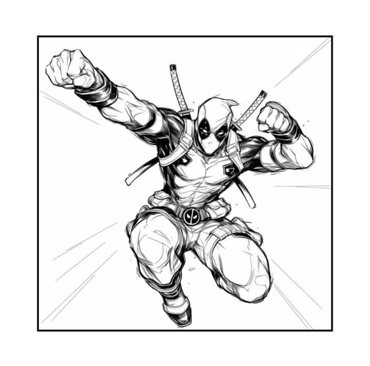 Desenho de Deadpool para imprimir