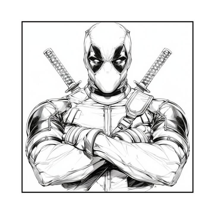 Desenho de Deadpool para imprimir