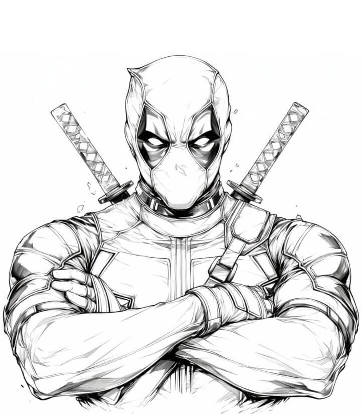 Desenho de Deadpool para imprimir