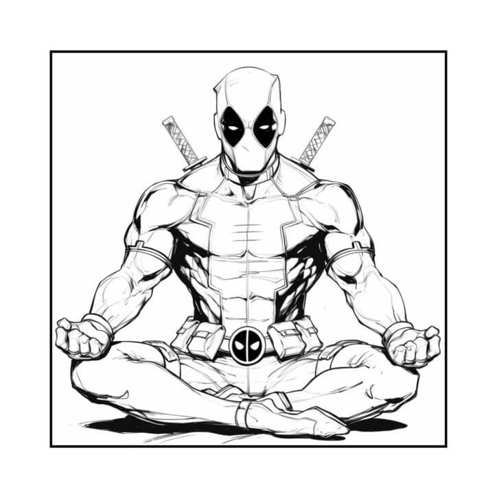 Desenho de Deadpool para imprimir